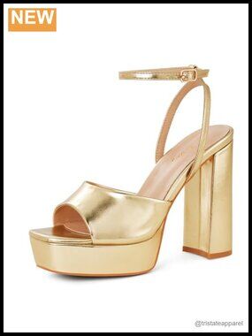 Platform Chunky Heeled Sandals Open Toe Ankle Strap Dress Shoes